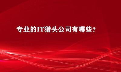 苏州地区专业IT猎头公司概览